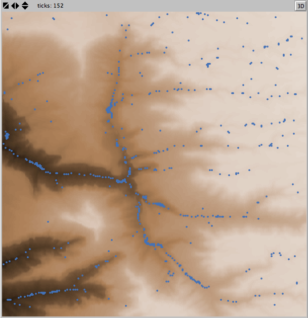 NetLogo Grand Canyon rainfall model