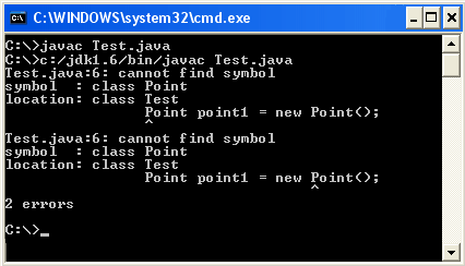 Screenshot: Error - can't find symbol