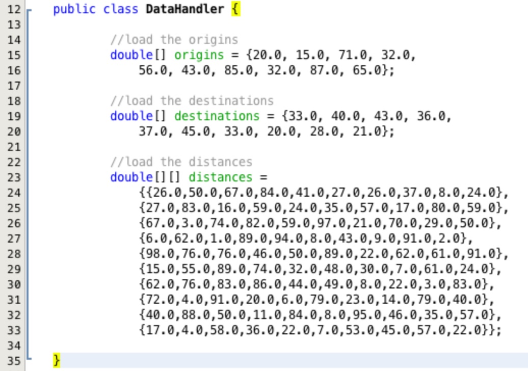 All load data code pasted into the DataHandler class.