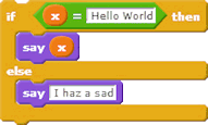 Screenshot: Scratch if-else block