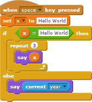 Screenshot: Scratch program