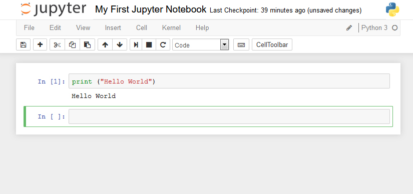 Screenshot: iPython HelloWorld