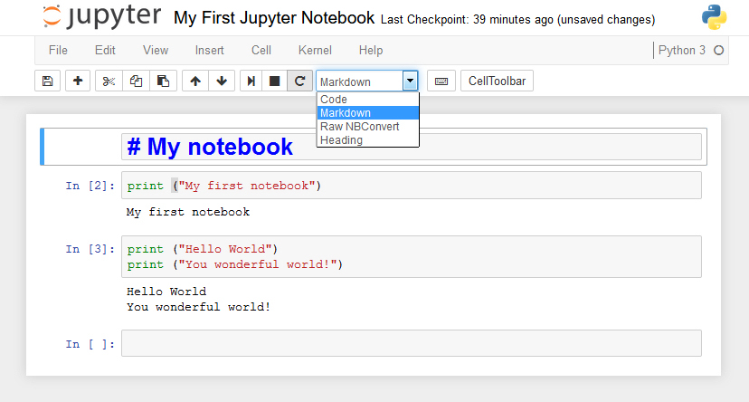 Screenshot: iPython HelloWorld