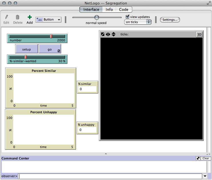 Schelling's segregation model implemented in NetLogo