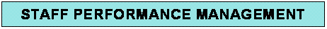 Text Box: STAFF PERFORMANCE MANAGEMENT