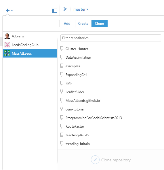 Screenshot: organisation