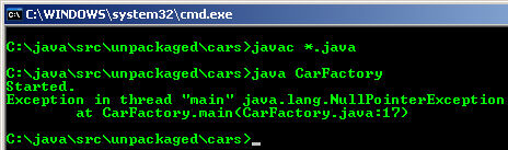 Output running the CarFactory class