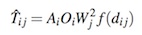 Spatial interaction model equation