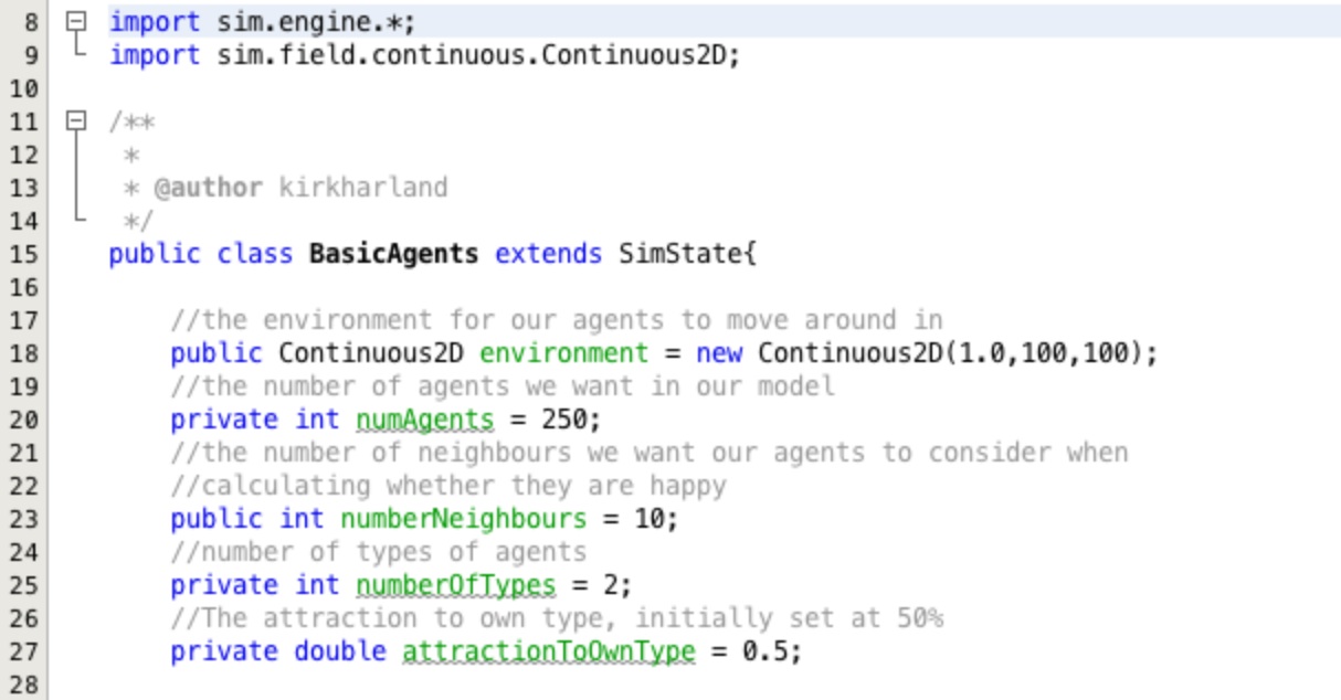 Adding the model parameters