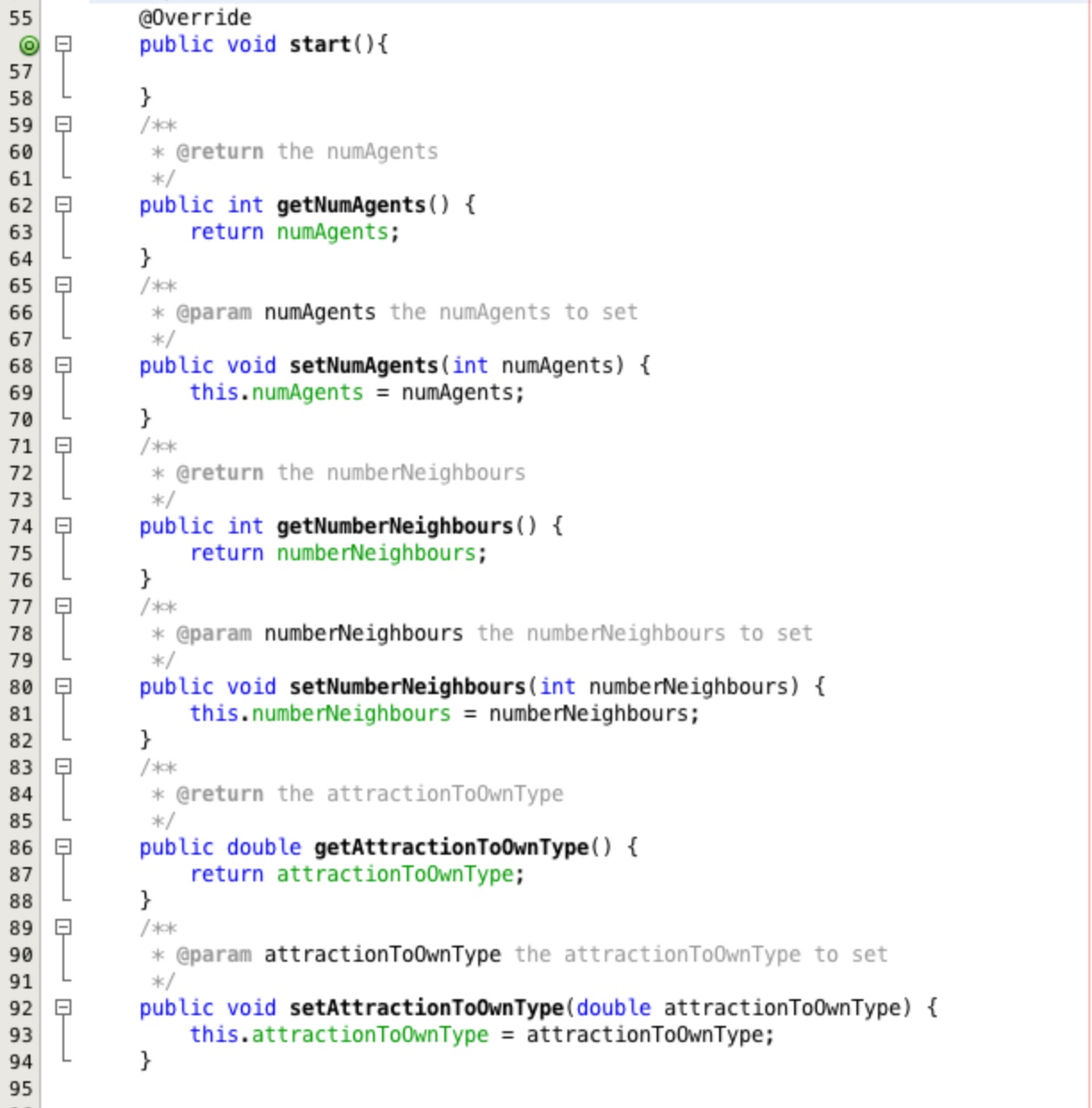 Creating the mutator methods