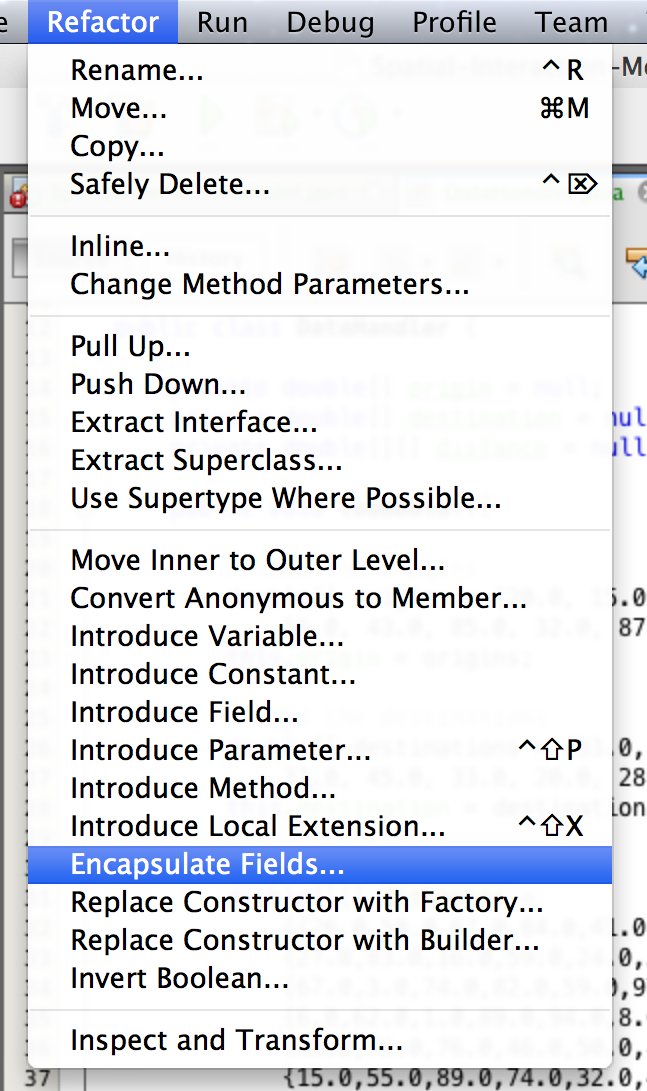 Refactoring using Netbeans automated functionality.