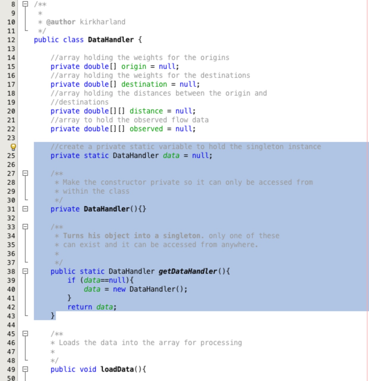 Making DataHandler a Singleton