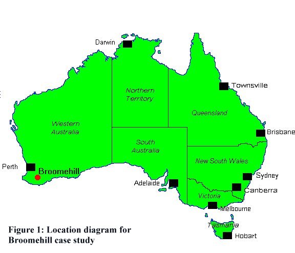 Figure 1: Location diagram for Broomehill case study
