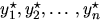 $y^{star}_{1},y^{star}_{2},ldots,y^{star}_{n}$