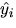 $hat{y}_{i}$